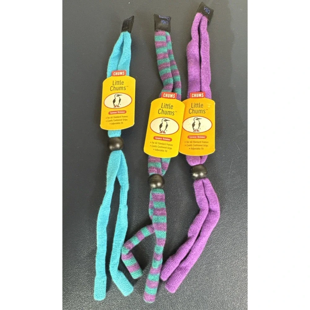 Chums LIttle Chums Glasses Retainer Cord 3 Pack Blue Purple‎ 1-Striped New 0845